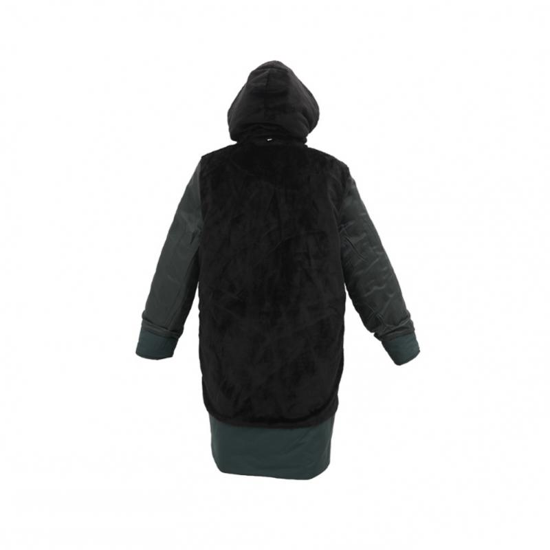 Shiz Madam Women S Water Droplet Quilted Mink Fur Hood Long Coat J31763