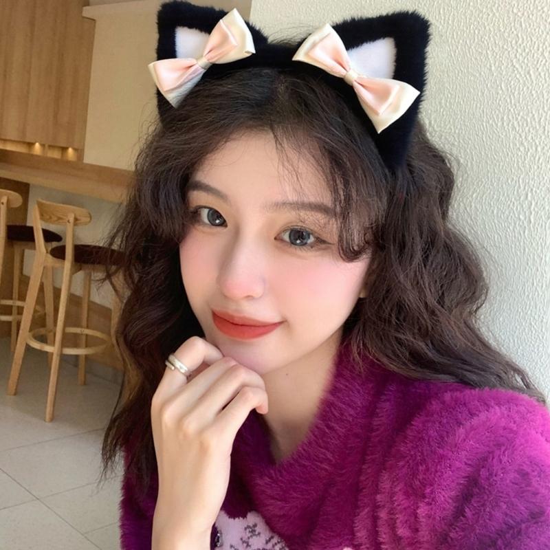 Realistic Gray Animal Ear Hairband Elastic Design For Role Play And Daily Wear Photo Props