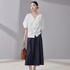 Women's Summer Commuter Short-Sleeve Shirt & Skirt Set