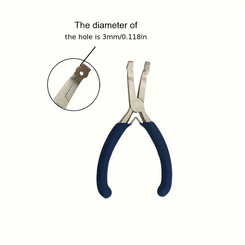 Blue Handle High Carbon Steel Round Hole Pliers - Precision Bead Positioning Ideal for DIY Crafts Jewelry Making Tools