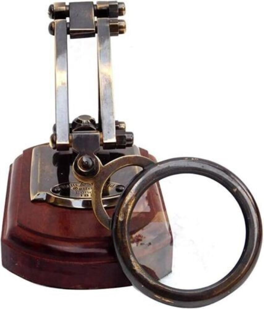 Nautical Desk Magnifier Wooden Base Foldable Magnifying Glass
