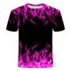 Purple Flame Smoke Border 3D All Over Print Short Sleeve T-Shirt Casual Top