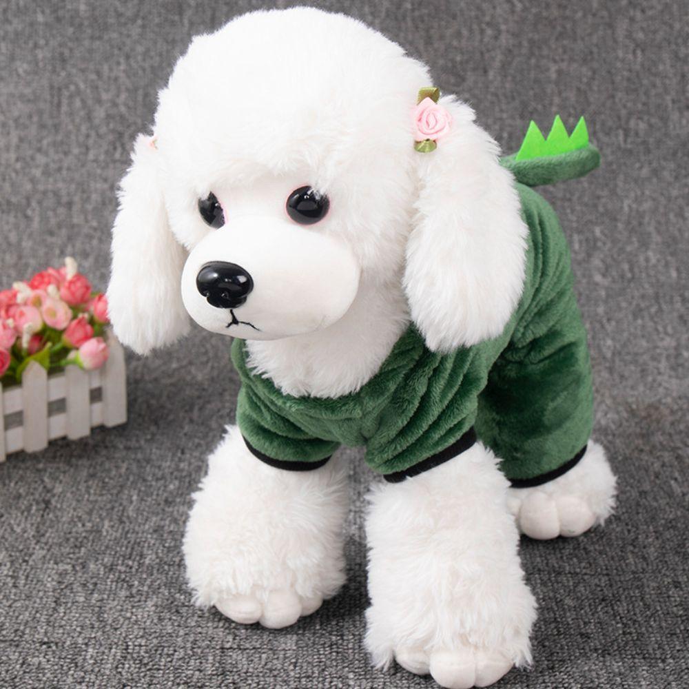 Hyggelige Kæledyrs Plys Tøj Tyk Varm Hund Firebenet Jumpsuit til Teddy Pomeranian Schnauzer