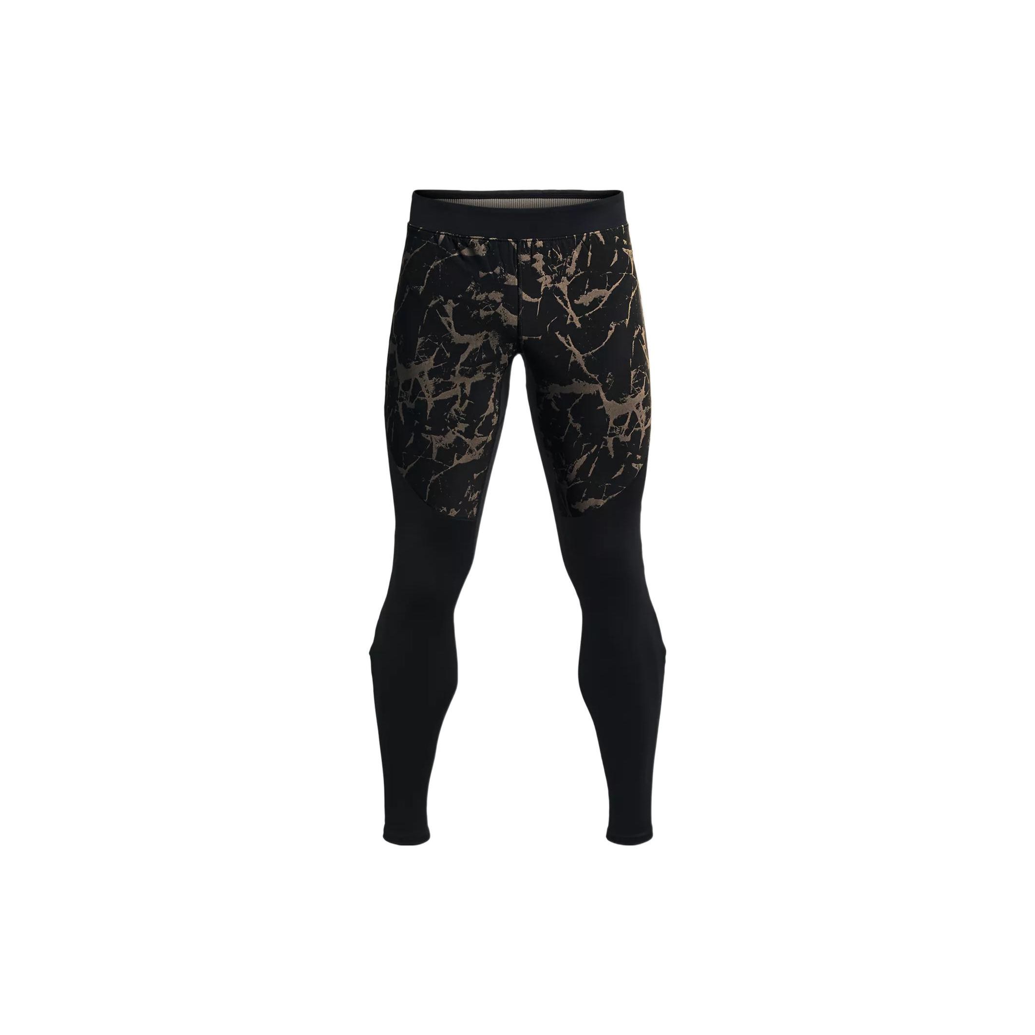 

Under Armour Running Print Compression Tights Men bottoms Black 1373213-001