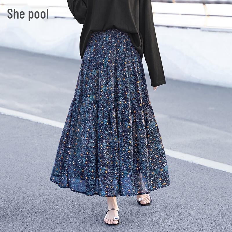 Women s Floral A-line Maxi Skirt XXL