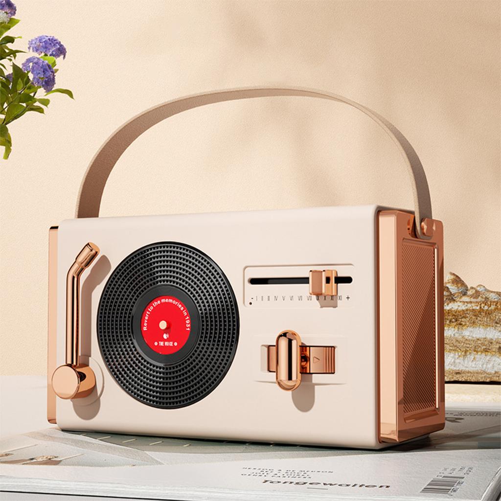 Mini Retro Bluetooth Speaker Card U Disk Gift Vinyl Record Player Desktop Portable Speaker