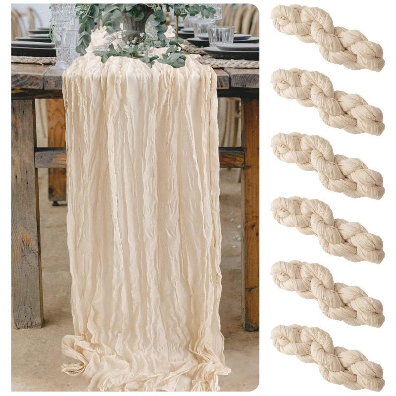 Böhmische frittierte Kringel Tischdecke Hochzeitsfeier Dekoration Falten-Tischfahne Durchsichtiges Vintage Käsetuch Bankett Weihnachts-Bogen Verzierung Tischläufer