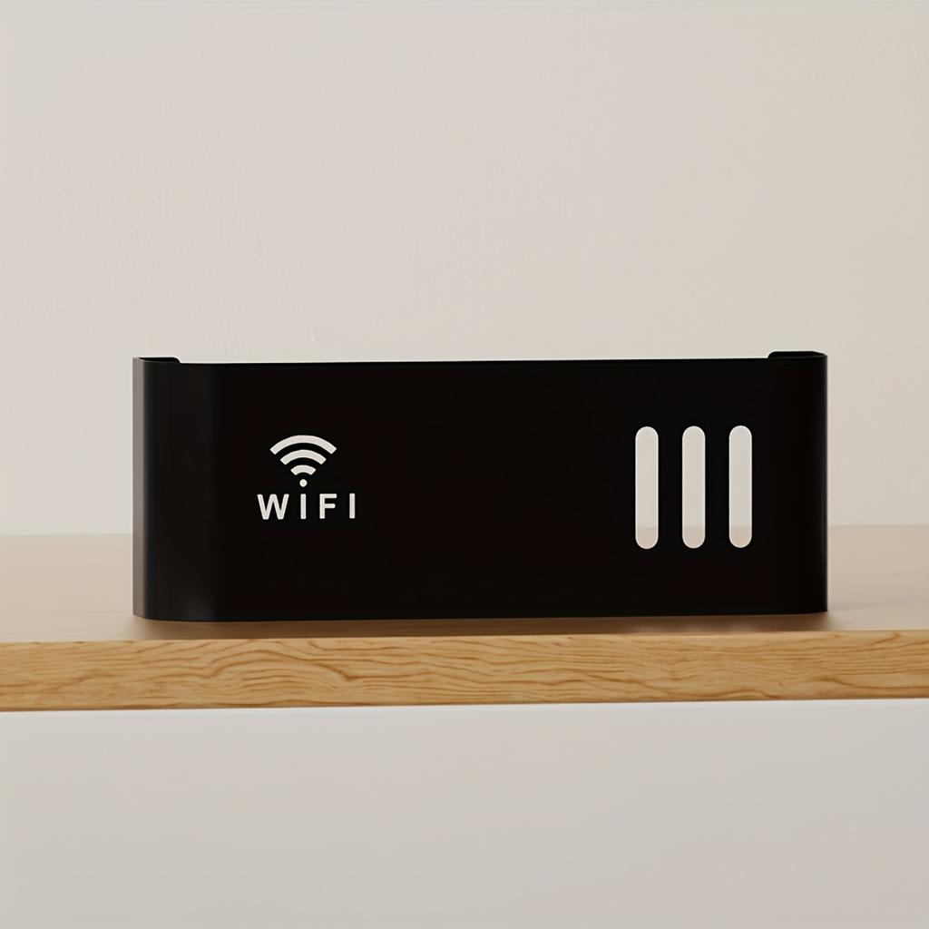 Plastic storage box for 1pc WIFI router, wall mounted without drilling, suitable for walls and desktops