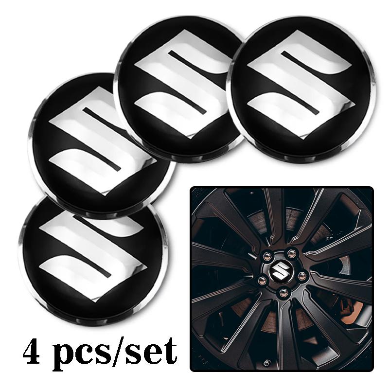 4Pcs Car Emblem Wheel Hub Center Cap Sticker Rim Badge Cover For Suzuki Baleno Vitara Samurai Kaiser DZire Across Kizashi Splash