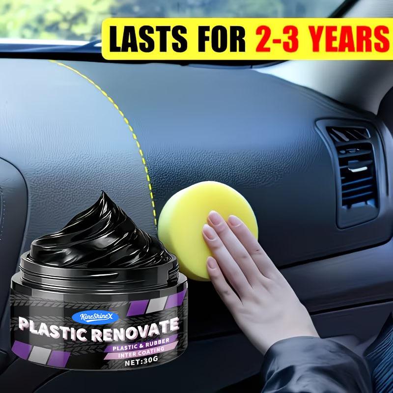 Car Plastic Renovator Cream, 30G Dashboard Restore Polish, Long-Lasting Rubber Coating Agent, Interior Trim Restorer, Anti-Fade Detail