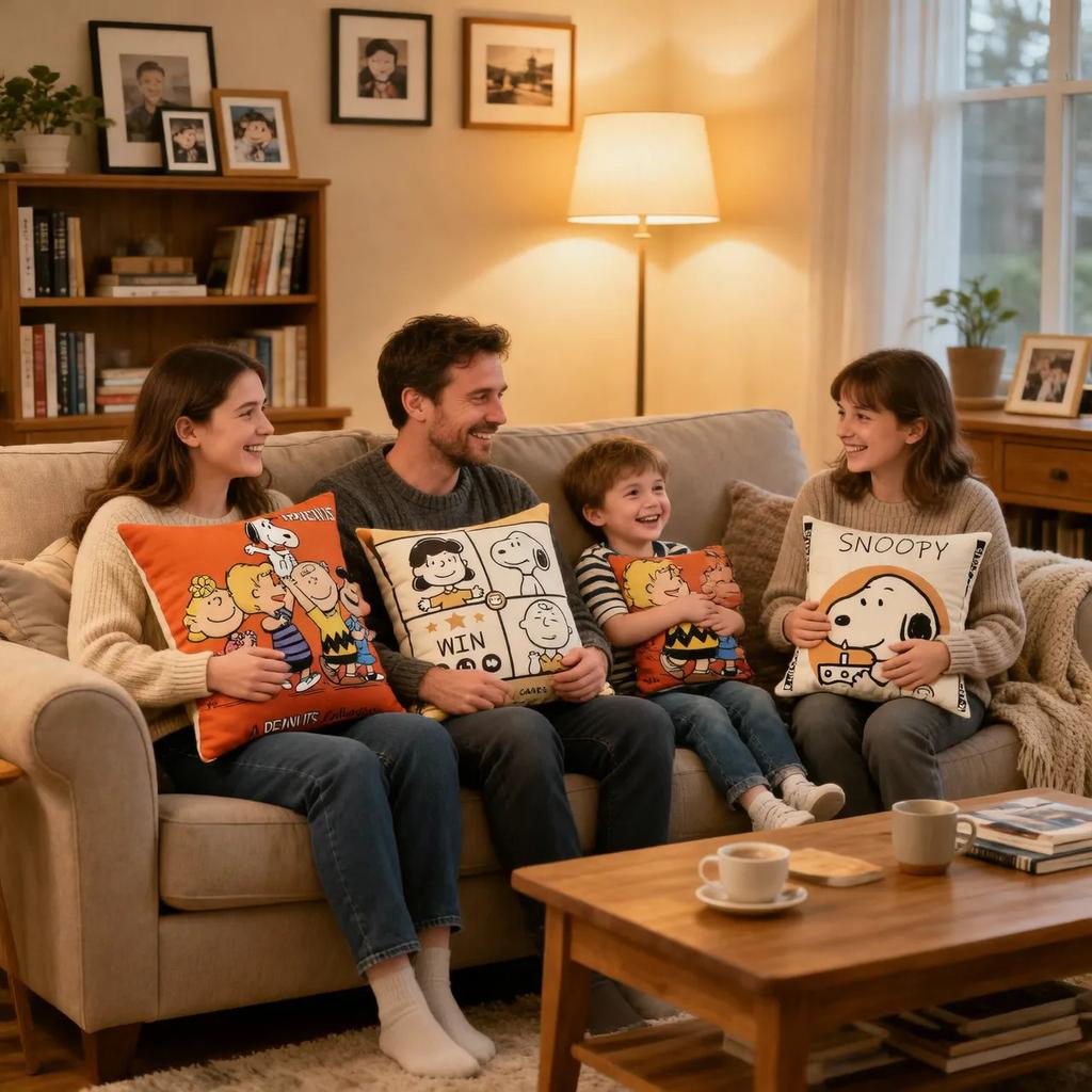 4pcs Pillowcases Cushions Snoopy Cute Gift 45x45cm