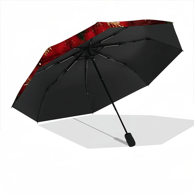 1pc Christmas DecorationsAutomatic Open/close Folding Umbrella, Compact Portable Travel Umbrella, Perfect Birthday/Holiday, Cute Umbrella y001