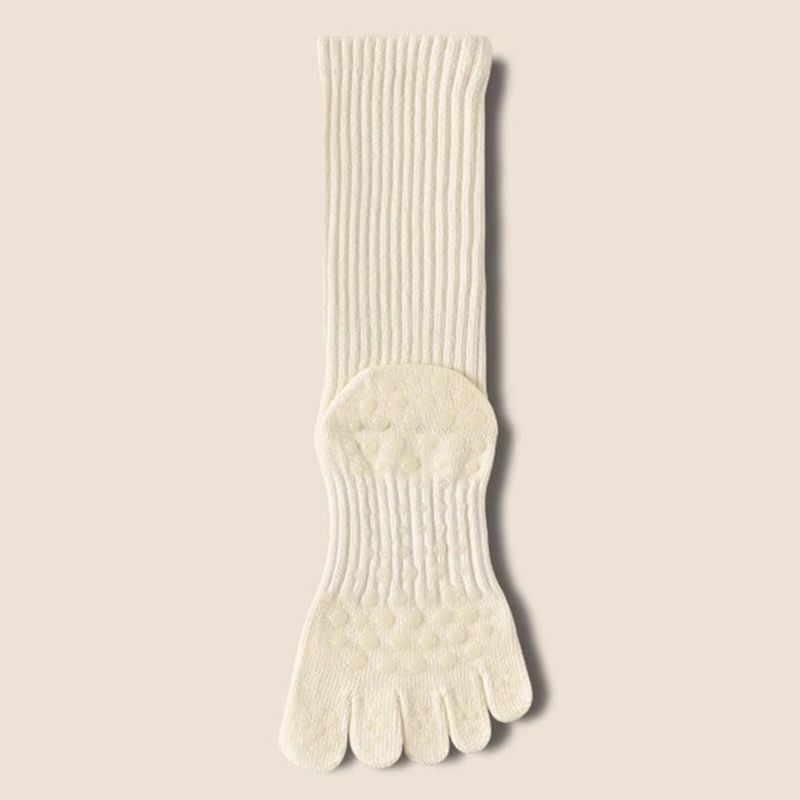 

Носки для йоги Нескользящие Профессиональные Женские Носки с пальцами Носки для дома для взрослых Нескользящие носки для йоги Носки для пилатеса Clouds White-Knee Socks