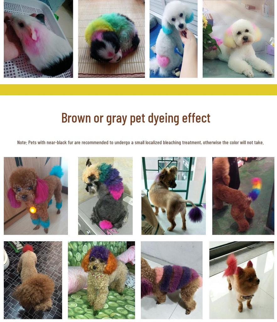 Tierhaar-Färbecreme für Hunde - Dunkle Farbe Behandlung & Schmutzentfernung