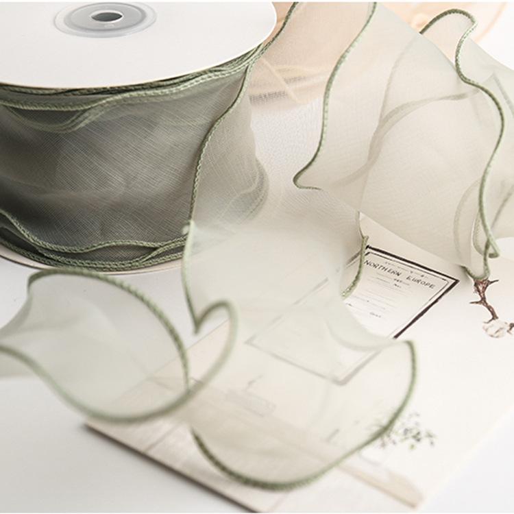 6cm Flower Packaging Ribbon Fishtail Ribbon Bouquet Ribbon Ribbon Color Ribbon Wave Copy Edge Decorative Chiffon Ribbon Bow DIY Flower Handmade