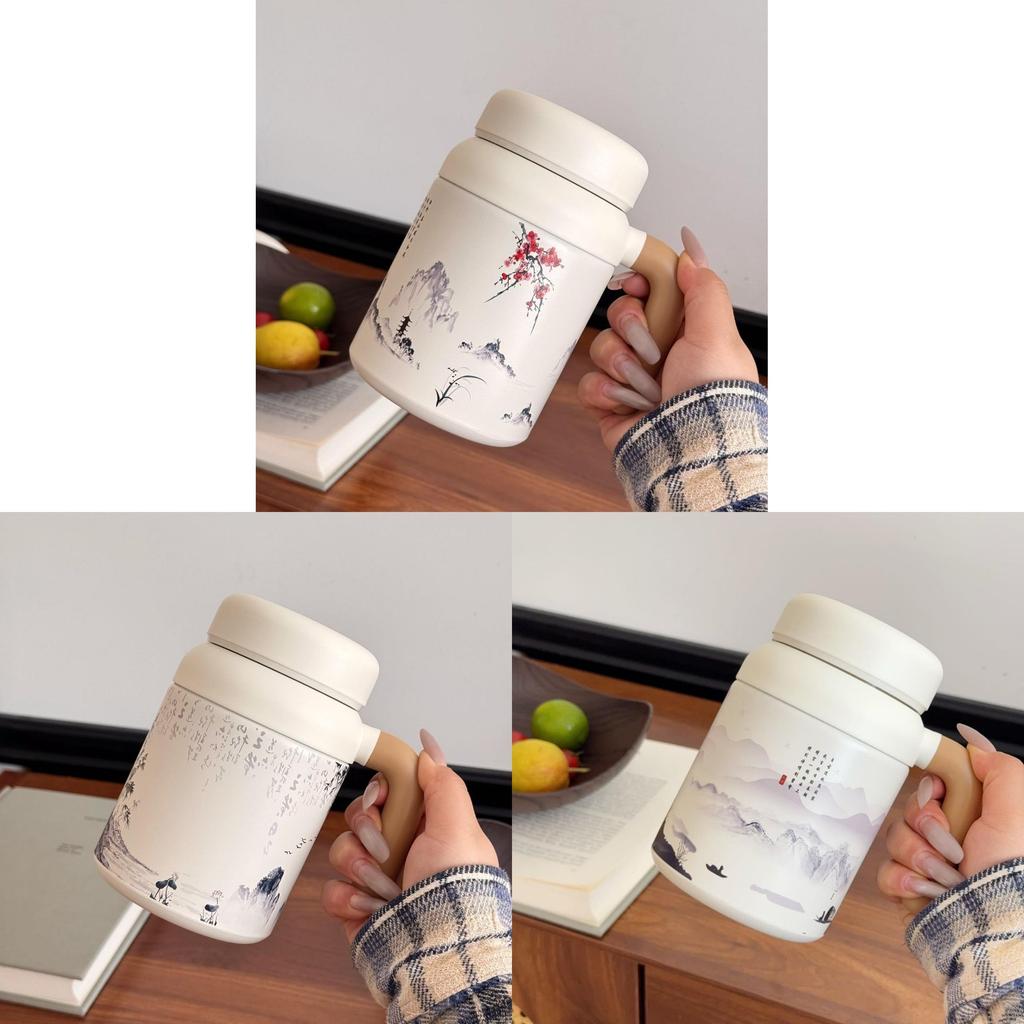 Style Insulated Mug With Handle And Tea Infuser For Office And Travel