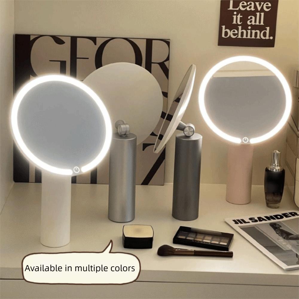Touch Control LED Makeup Mirror USB Charging Lighted Desktop Mirrors  Women