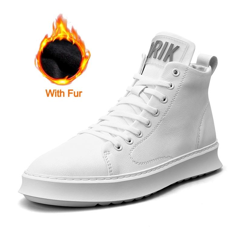 Fashion Men Casual Leather Flat Designer Shoes Waterproof Lace Up Chunck Ankle Boot Outdoor Walking Boot Antiskid Casual Work Daily Shoe
