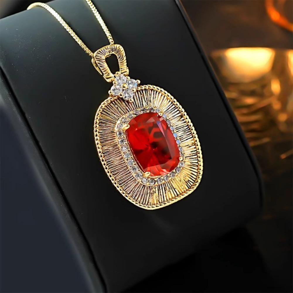 Italian Court Style Textured Gold Necklace with Blue Spinel Nest Cut Pendant and High Carbon Diamonds for Women