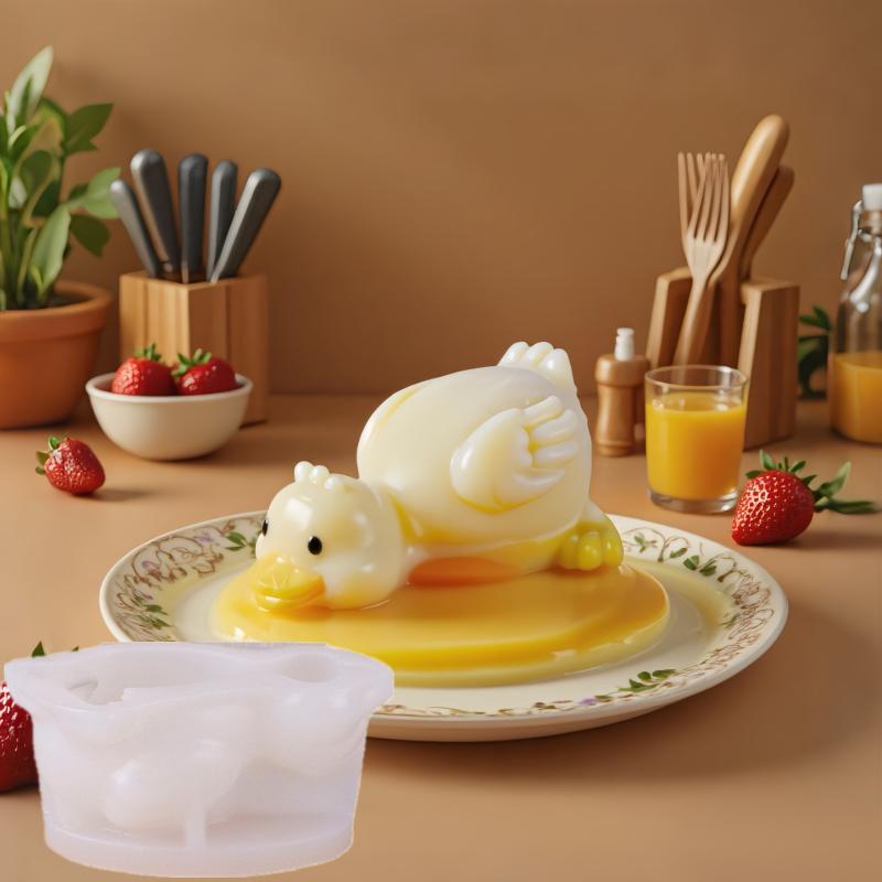 Duck Milk Pudding Silicone Mold Party Jelly Bowl Cake White Cold Ice Powder Mold Cake Kitchen Decoration Accessories
