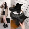 High Heel Spring and Autumn Coarse Heel Lace-up Martin Boots Women's Spring Single Boots Fashion Versatile Platform Locomotive Boots