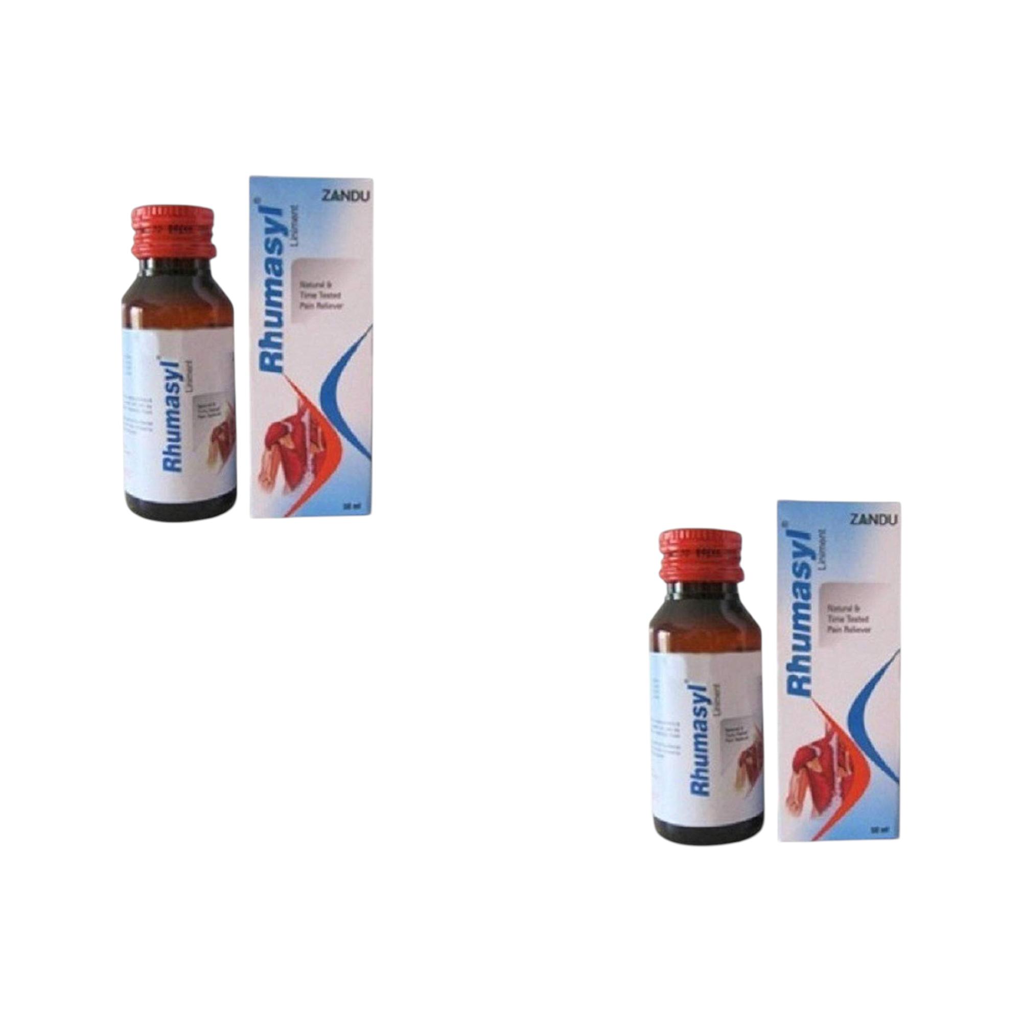 

Zandu Rhumasyl Liniment Natural Pain Reliever 50 ml x Pack of 2 for Muscle & Joint Comfort