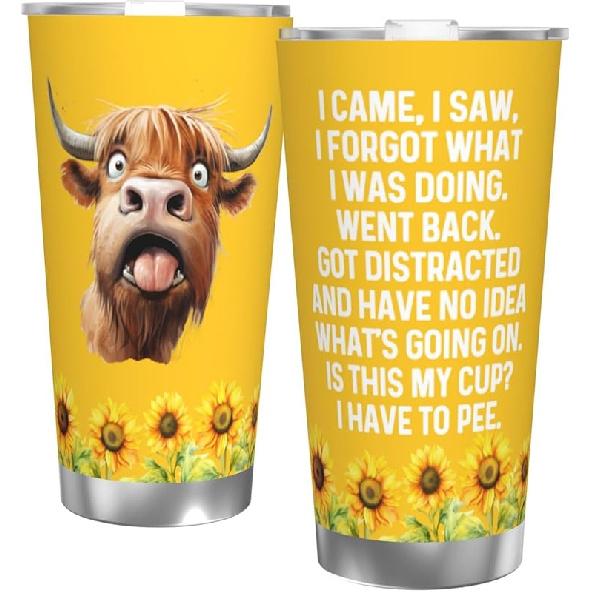 Travel Coffee Tumbler 20 oz Tumbler I Came I Saw I Forgot What I Was Doing Tumbler with Lid and Straw Insulated Tumbler Stainless Steel Tumblers One Size