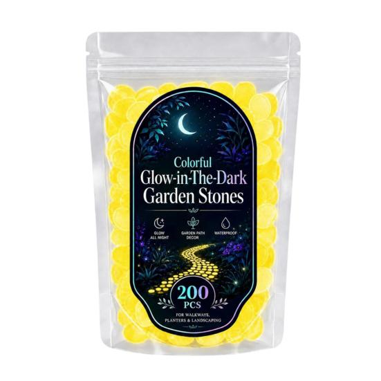 1.5cm Luminous Stones, Glow in The Dark Garden Pebbles, Outdoor Glowing Rocks, Decorative Glowing Pebbles for Pathway Patio Yard Aquarium Fish Tank