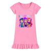 M1200 Kids Girls Kpop Rumi Zoey Mira Print Short Sleeves Ruffle Dress