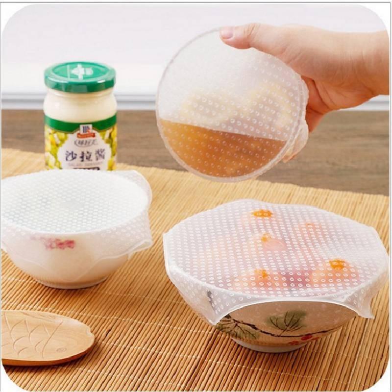 Transparent Silicone Reusable Food Wrap Versatile Microwave Bowl Lid Kitchen Cover