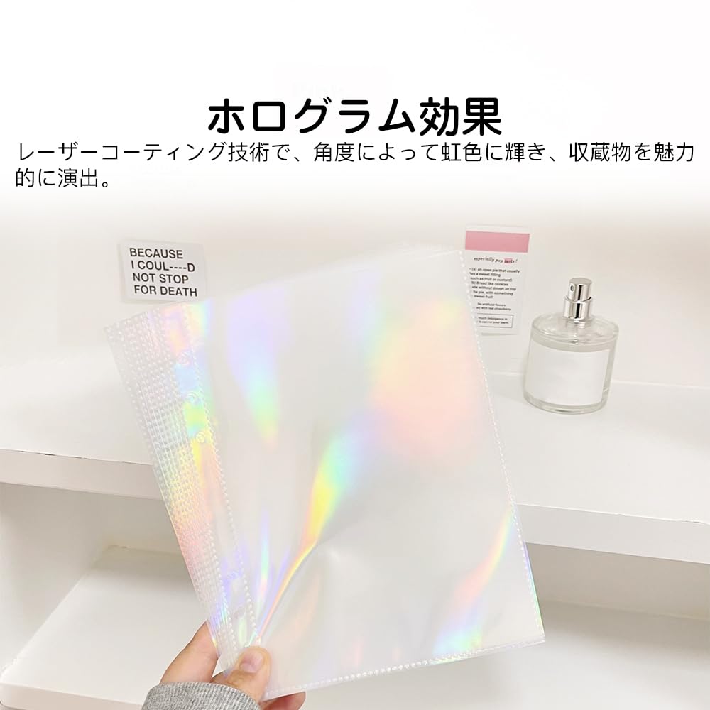 KDSSYFT Clear Pocket 20 A5 Sticker Book Holographic Ideal for Storing Business and Compatible with King Jim FabLab Adult Sticker Collection Binders