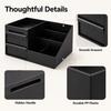 Desktop Makeup Organizer with Drawers Black PP Cosmetic Storage Box Lipstick Holder for Bathroom Vanity