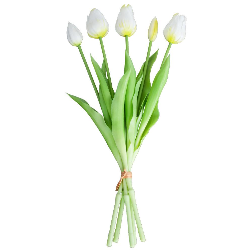 Autumn Cherry Tulip Bouquet, Soft Rubber Material, Living Room Light Luxury Indoor Dining Table High-End Simulated Flower Decoration