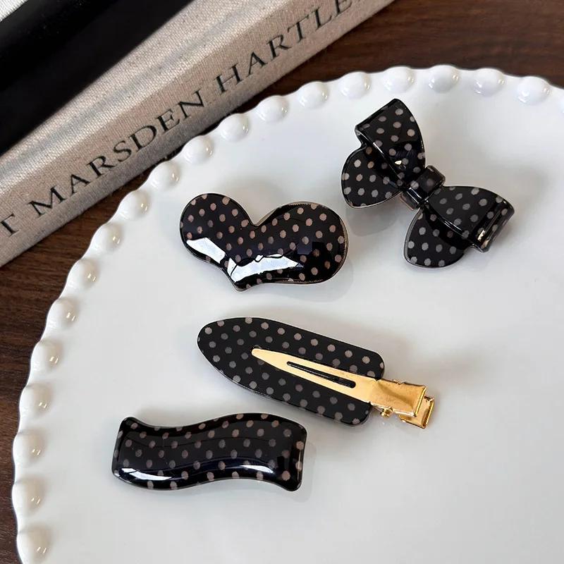 2 Stück Punkte Haarklammern Süße Mädchen Niedliche Schleife Haarspangen Acryl Nahtlose Haarspangen Haargriffe Damen Mode Haaraccessoires Kopfbedeckung