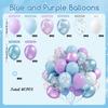 40pcs 12inch Snowflake Purple Blue Latex Balloons Set for Frozen Theme Birthday Snow Queen Wonderland Party Decoration Supplies