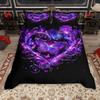 Homewish Glitter Butterfly Duvet Cover Set for Girls, Watercolor Marble Bed Set, Bling Sparkles Print Quilt Cover Set