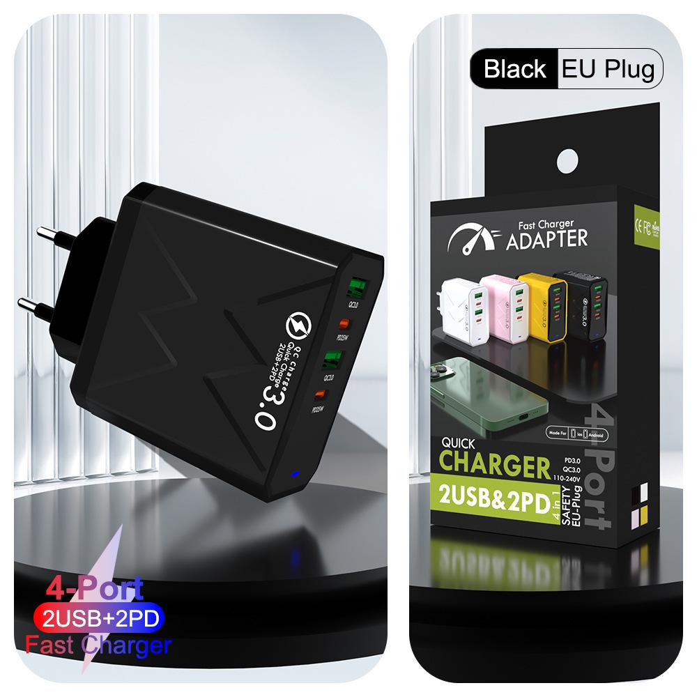 65W PD Fast Charger QC3.0, Compatible with Phones and Tablets, EU Standard.