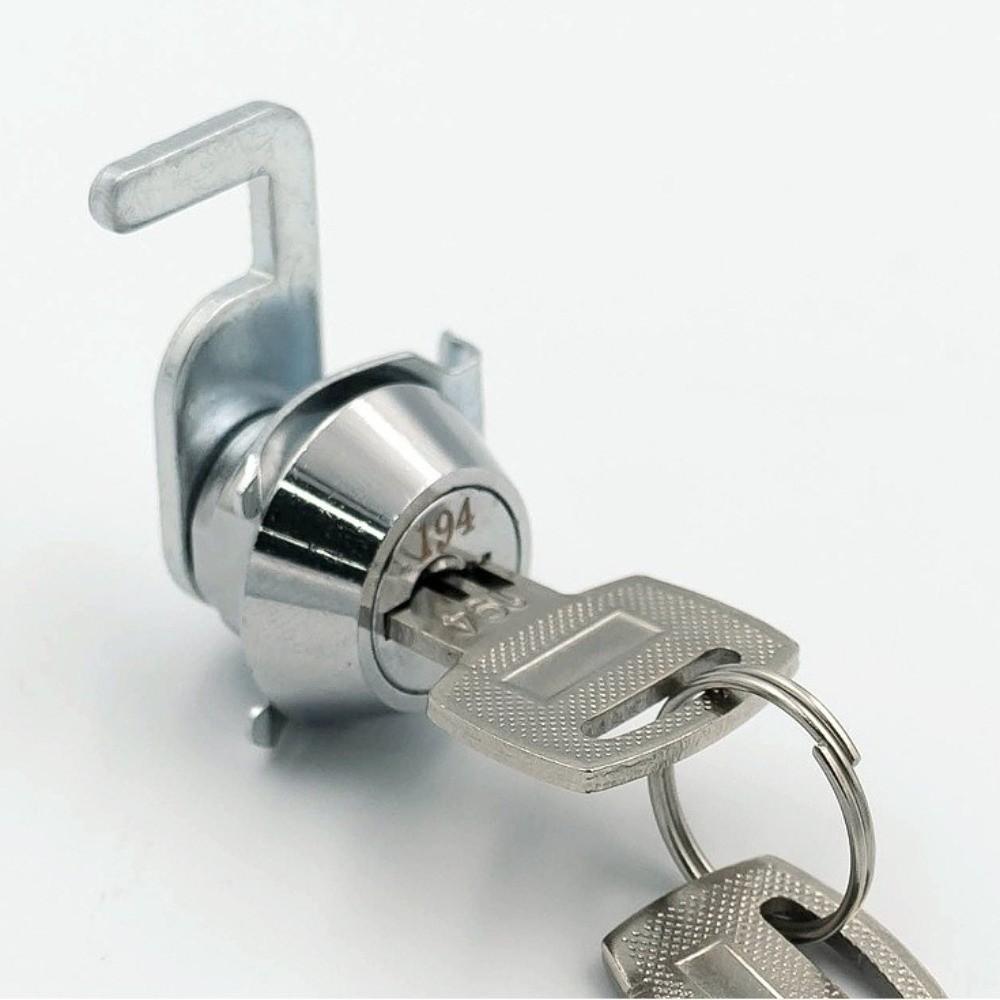 Rust-Resistant Mini Cam Lock with Quick Clip Silver Easy Replacement POS Drawer Lock Metal Cabinet with Keys