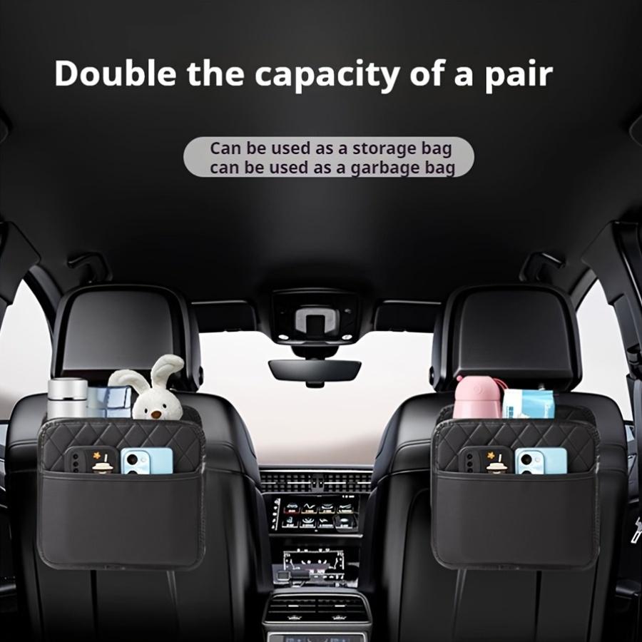 Large Capacity Car Seat Back Organizer with Multi-Pocket Storage, Built-In Garbage Bin, Car Storage