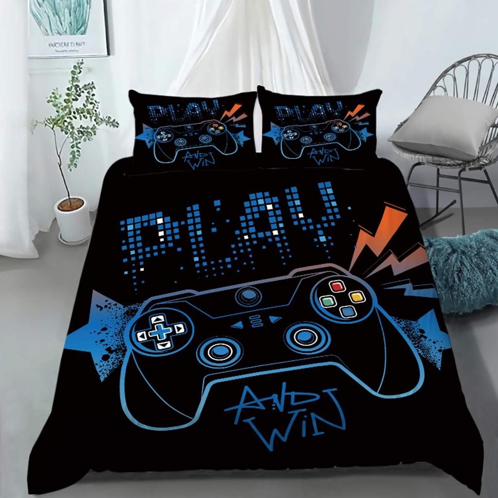 Play Designs Duvet Cover Pillowcase Gaming Bedding Set Video Games Adult Boy Girl Bedroom Decoration Single Double Size