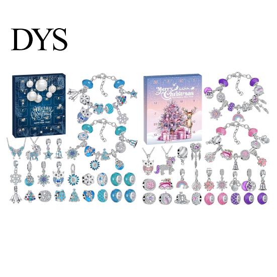Silver Chain Bracelet Kit DIY Advent Calendar 2025 Making Christmas Charm Beads Countdown Winter Themed Charms Jewelry for Adults Women Teens