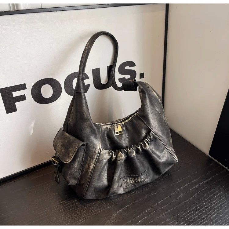 

Винтажные сумки на плечо Coffee, женские ретро-сумки из искусственной кожи, повседневные сумки, женские модные карманные шикарные сумки-хобо