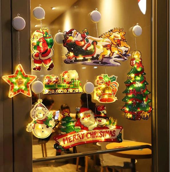 LED Christmas Suction Cup Window Lights: Indoor Decorative Hanging Festival Lights