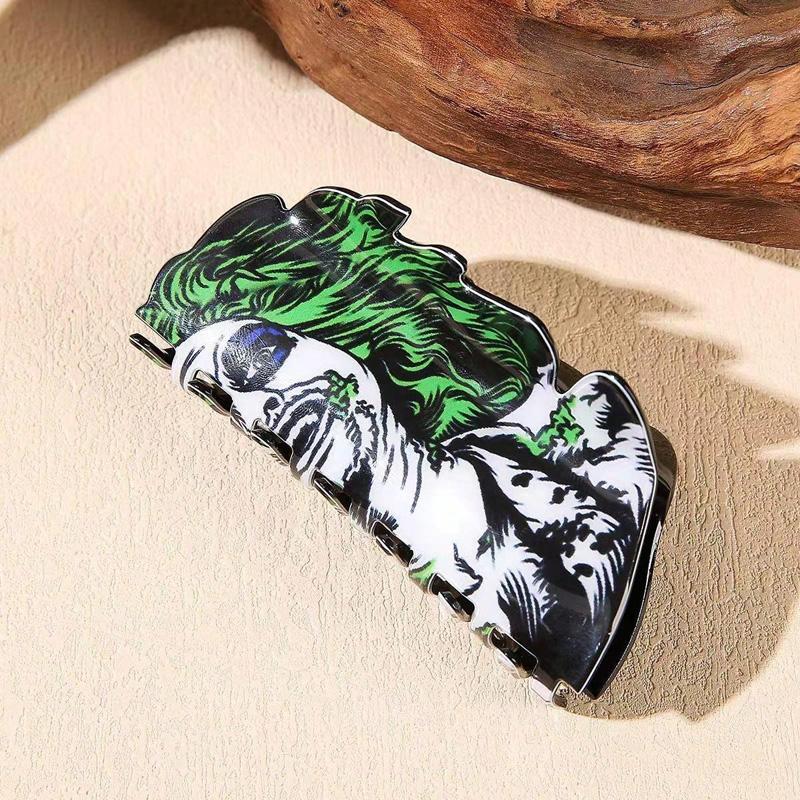 1PC Halloween Large Clown Hair Claw Clip, Cartoon Design, Trendy Non Slip Hair Grab Clip For Women Wear