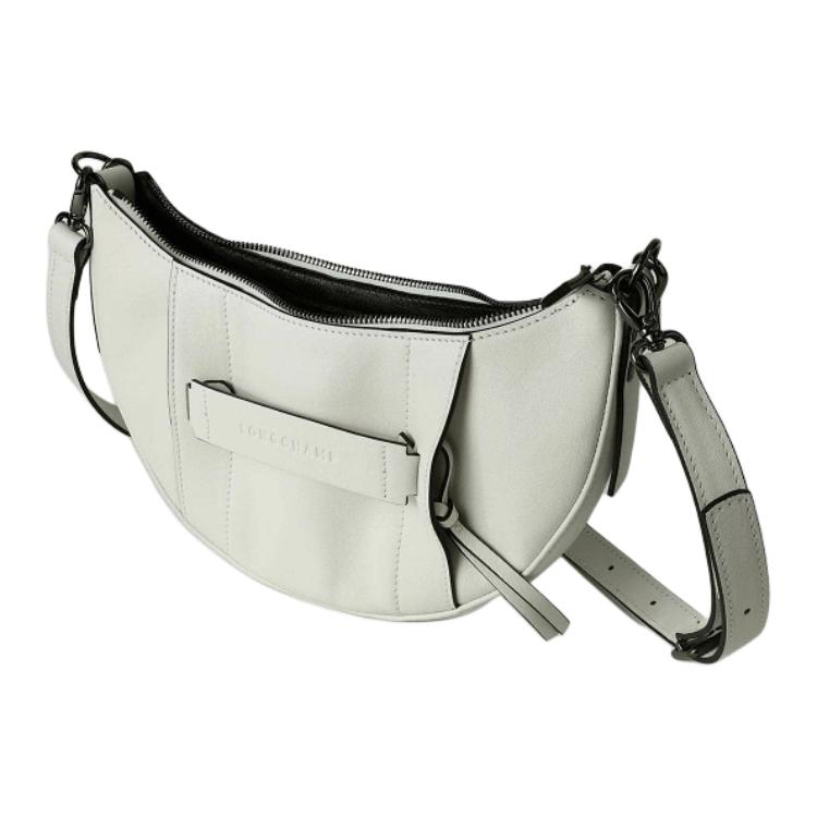 Longchamp Logo Leather Crossbody Bag Small Women Bags White 10292HCV607