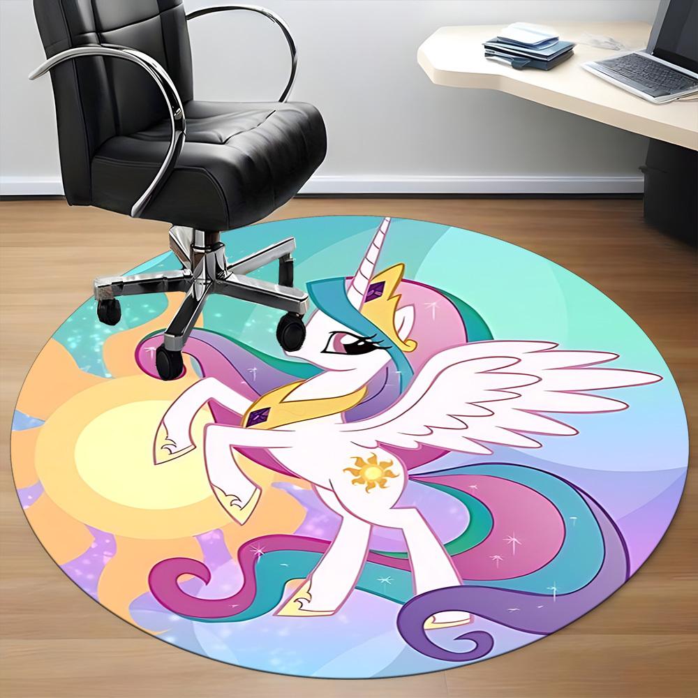 1pc Unicorn Fantasy Wings Chair Carpet for Office, Indoor Non Slip Washable Polyester Fiber Carpet, Mat For Office, Machine Washable