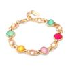 Farbenfrohes Vintage Französisches Kristallperlenarmband – Leichter Luxus Retro Nischendesign