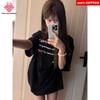 American Letter Print Black T-shirt Women's Summer 2025 New 100% Cotton Short Sleeves Casual T-shirt Y2k Tops Female Clothing