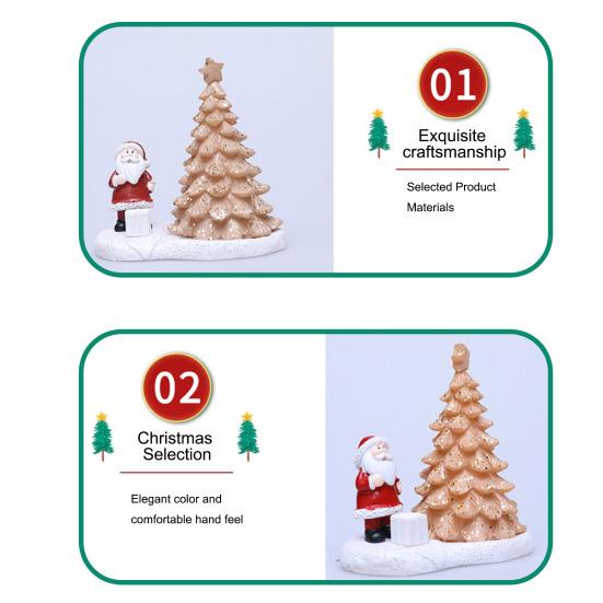 Night Light Mini Christmas Tree Nightlight with Santa Claus Figurine