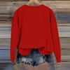 Damenmode Valentinstag Bedrucktes Langarm Locker Rundhals Sweatshirt Oberteil Herbst
